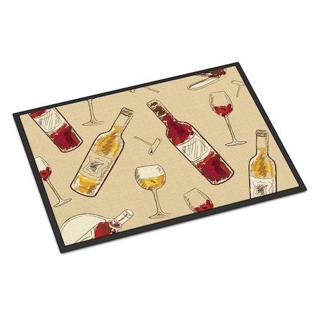 Carolines Treasures Red and White Wine Indoor or Outdoor Mat, 18 x 27 in. BB5196MAT